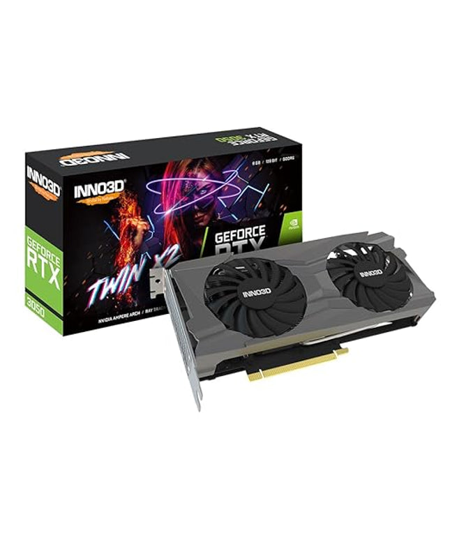 INNO3D Nvidia Geforce RTX 3050 6Gb Twin X2 Gddr6 96-Bit Pci-E 4.0 Integrated Gaming Graphics Card - N30502-06D6-1711Va60