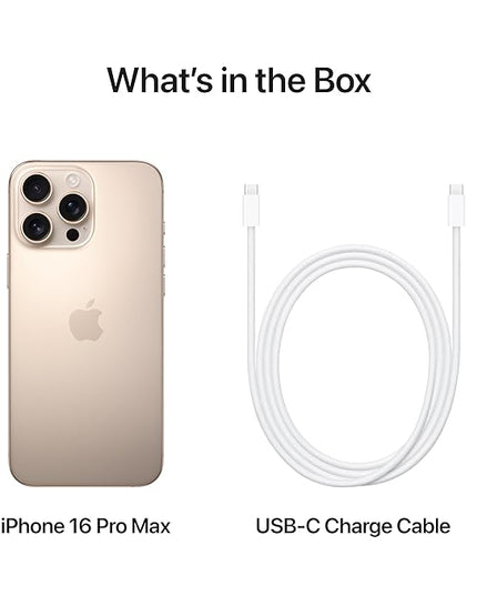 Phone 16 Pro Max 256 GB: 5G Mobile Phone with Camera Control, 4K 120 fps Dolby Vision and a Huge Leap in Battery Life. Works with AirPods; Desert Titanium( PRE ORDER ONLY)