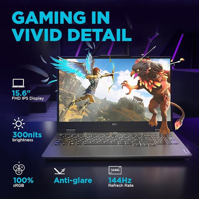 Lenovo LOQ 2024, Intel Core i5-13450HX, 13th Gen, NVIDIA RTX 4050-6GB, 16GB RAM, 512GB SSD, FHD 144Hz, 15.6"/39.6cm, Windows 11, Office Home 2024, Grey, 2.4Kg, 83DV018JIN, 1Yr ADP Free Gaming Laptop