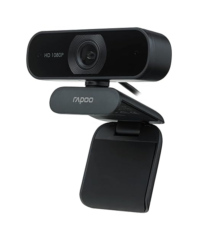 1080P Web Camera, HD Webcam with Microphone, Rapoo C260 USB Computer Camera, Built-in Dual Noise Reduction Mics, 95-degree Wide Angle, Plug and Play, for Zoom/Skype/Teams, Conferencing and Video Calls