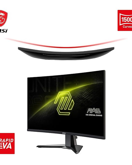 MSI MAG 27CQ6F 27 Inch 2K WQHD Curved Gaming Monitor - 1500R 2560 x 1440 Rapid VA Panel, 180 Hz / 0.5ms (GtG, Min.), Adaptive-Sync - DP 1.4a, HDMI 2.0b CEC