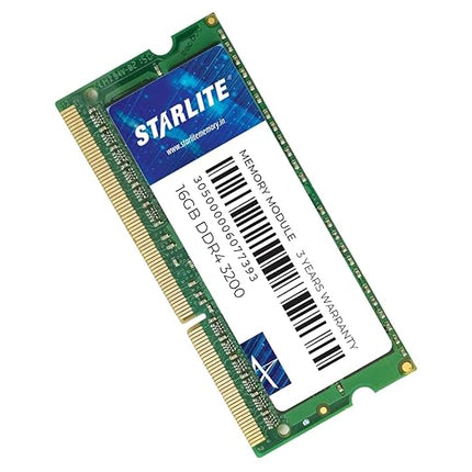 STARLITE 16GB DDR4 RAM for Laptop | 3200MHz SO-DIMM | CL22 | 204-Pin | PC4-25600 High-Speed Laptop Memory Module