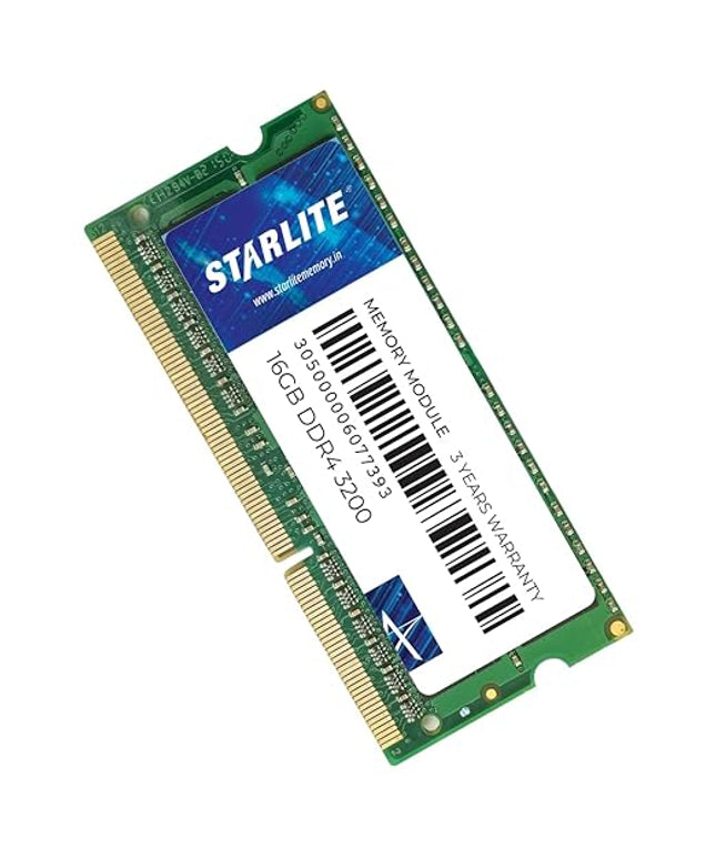 STARLITE 16GB DDR4 RAM for Laptop | 3200MHz SO-DIMM | CL22 | 204-Pin | PC4-25600 High-Speed Laptop Memory Module