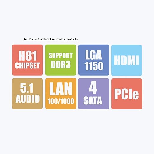 ZEBRONICS H81 Lga 1150 Socket Motherboard, atx, ddr_3
