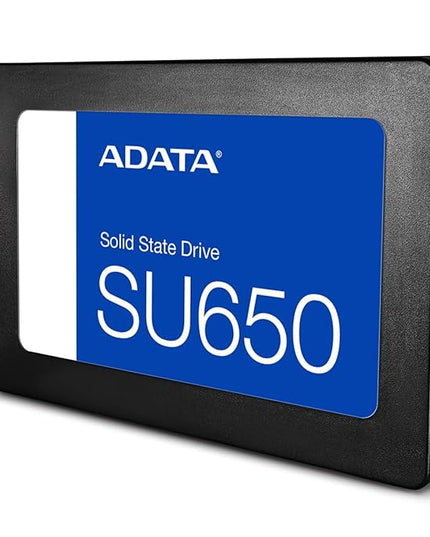 ADATA Ultimate SU650 256GB 2.5” SATA III 6Gb/s Internal SSD | Up to 520MB/s Read & 450MB/s Write | 3D NAND Flash | SLC Caching | Shock & Vibration Resistant | 3-Year Warranty