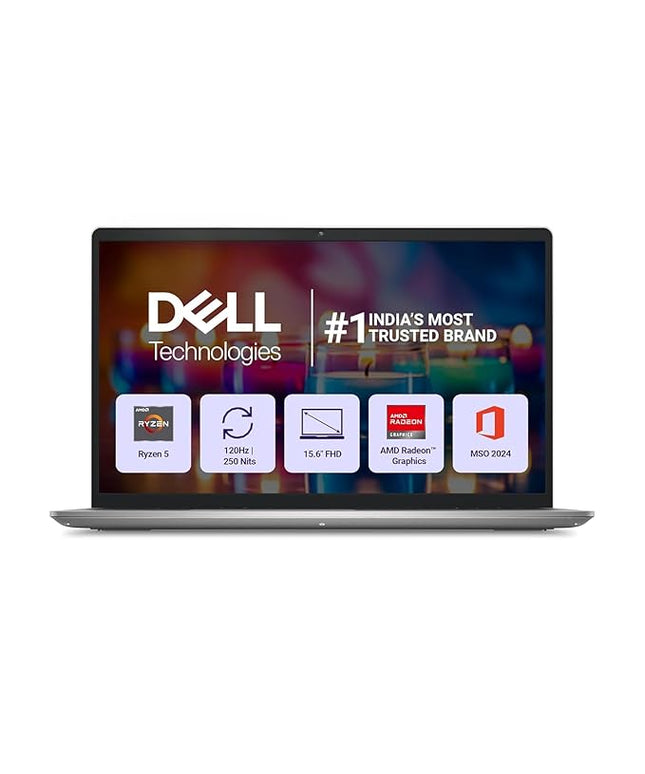 Dell 15, AMD Ryzen 5-7530U, 16GB RAM, 512GB SSD, FHD IPS, 15.6"/39.62cm, Windows 11, MSO 2024, Platinum Silver, 1.67kg, [Dell 15], 120Hz, Standard Keyboard, 15 Month McAfee, Thin & Light, Laptop