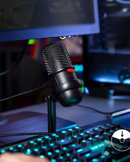HyperX Solocast-USB Condenser Gaming Unidirectional Microphone,for Pc,Ps4,and Mac,Tap-to-Mute Sensor,Cardioid Polar Pattern, Black (4P5P8AA)