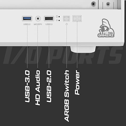 TAG Gamerz Starlight Mid-Tower Computer PC Case/Gaming Cabinet, Front Mesh Panel, 3x Pre-Installed Infinity Mirror ARGB Fans | Supports M-ATX, ITX | 240mm Radiator Support | 4mm Tempered Glass (White)