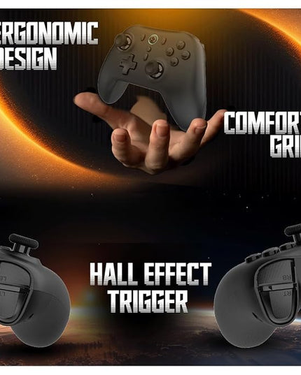 Cosmic Byte Blitz Wireless + Wired Controller for PC, Hall Effect Joystick & Triggers, 1000Hz Polling Rate, Adjustable Vibration, Turbo & Auto Turbo (Black)