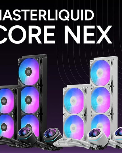 Cooler Master ML 360 Core Nex ARGB CPU Liquid Cooler White | Support Latest LGA1851, LGA1700, AM5, AM4 Socket | Dual Chamber Pump | 360mm AIO | High Perfomance Fans | Infinity Mirror Design