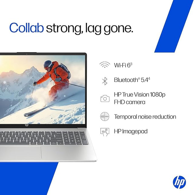 HP 15, AMD Ryzen 5 7520U (8GB LPDDR5, 512GB SSD) FHD, Anti-Glare, Micro-Edge, 15.6''/39.6cm, Win11, M365 Basic(1yr), Offic24, Silver,1.59kg, fc0805AU, FHD Camera w/Privacy Shutter, Backlit Laptop