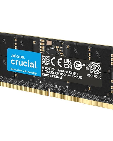 Crucial RAM 16GB DDR5 4800MHz CL40 Laptop Memory CT16G48C40S5 Black