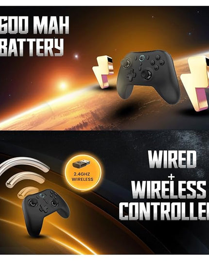 Cosmic Byte Blitz Wireless + Wired Controller for PC, Hall Effect Joystick & Triggers, 1000Hz Polling Rate, Adjustable Vibration, Turbo & Auto Turbo (Black)