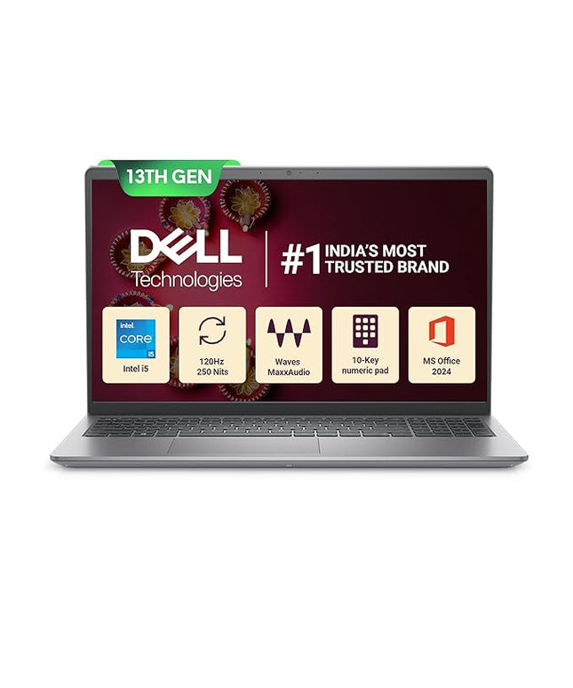 Dell 15, Intel Core 13th Gen i5-1334U, FHD, 15.6"/39.62cm, Windows 11, MSO'24, Grey, 1.66kg, Vostro 3530, (16GB DDR4, 512GB SSD) Anti-Glare FHD 15.6"/39.62cm, 12 Month McAfee, Thin & Light Laptop