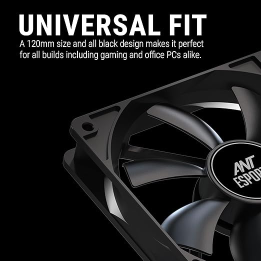 Ant Esports Carbonflow 120mm Case Fan - Black, High Static Pressure, PWM Control, 1300 RPM, 40.0 CFM Airflow