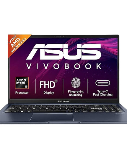 ASUS Vivobook 15 (2026),AMD Ryzen 5 150,Fingerprint Sensor,16GB RAM, 512GB SSD,FHD, 15.6", (39.6 cm),Windows 11,M365 Basic(1 Year)* Office 2024,Quiet Blue,1.70 kg,M1502NAQ-BQ118WS,Thin & Light Laptop