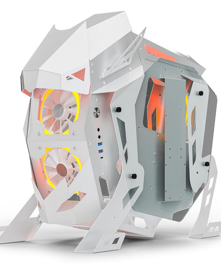 Ant Esports Cypher G5 Mid-Tower ATX Computer Case/Gaming Cabinet - White | Support, Micro-ATX, Mini-ITX | Pre-Installed 5 ARGB-PWM Remote Controlled Fans