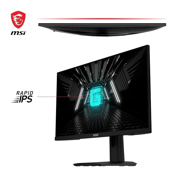 MSI G244F E2 24 Inch FHD Gaming Monitor - 1920 x 1080 Rapid IPS Panel, 180 Hz / 1ms, 118% sRGB Colour Gamut/Adaptive-Sync - DP 1.2a, HDMI 2.0b