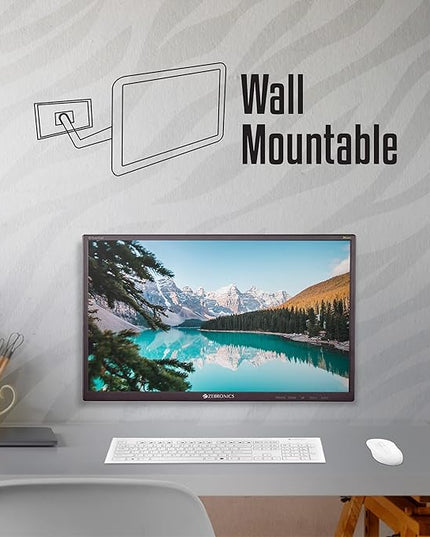 ZEBRONICS Zeb-V19Hd 18.5 Inch (46.99 Cm) Led Monitor with Supporting Hdmi, Vga Input, Hd 1366 X 768 Pixels, 16.7M Colors, Glossy Panel, Slim Design & Wall Mountable, Black