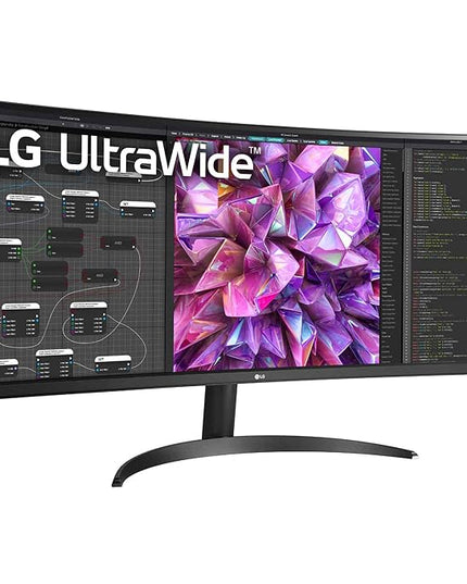 LG 34WQ60C Curved UltraWide Monitor, 34 inch (86.7 cm) IPS QHD, Multitasking with Ease, Color Calibrated - Display Port, HDMI x 2, Black Color