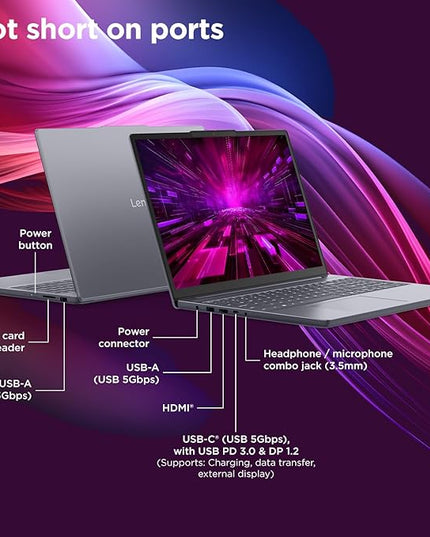 Lenovo IdeaPad Slim 3 13th Gen Core i7-13620H 15.3 inch (38.8cm) WUXGA IPS Laptop (16GB RAM/512GB SSD/Windows 11/MSO 365 Basic+Office 2024/Top Metal Cover/Backlit KB/1Yr ADP/Grey/1.6Kg), 83K1016UIN