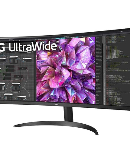 LG 34WQ60C Curved UltraWide Monitor, 34 inch (86.7 cm) IPS QHD, Multitasking with Ease, Color Calibrated - Display Port, HDMI x 2, Black Color