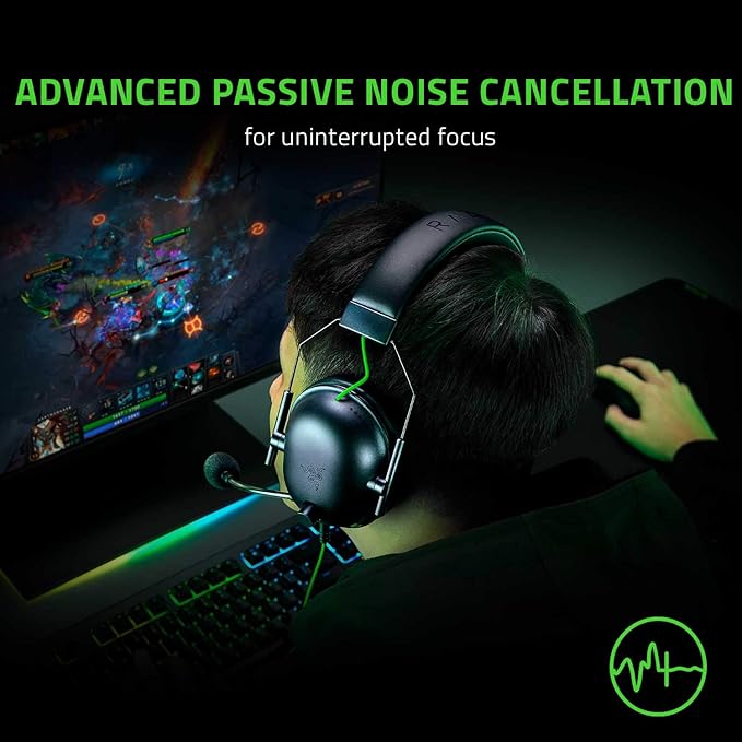 Razer BlackShark V2 X Wired Gaming On Ear Headset - Black|7.1 Surround Sound-50mm Drivers-Memory Foam Cushion-for PC,PS4,PS5,Switch,Xbox One,Xbox Series X|S,Mobile-3.5mm Audio Jack-RZ04-03240100-R3M1