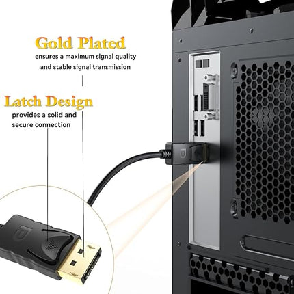 1.8 Meter DisplayPort to HDMI Cable, 4K@30HZ Uni-Directional DP to HDMI Audio/Video Display Cable, Support Multi-Screen - Black