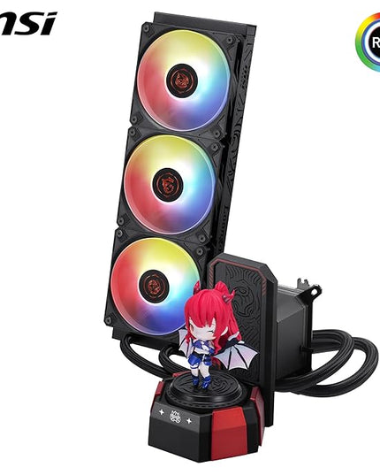 MSI CORELIQUID A17 MLG Edition AIO CPU Liquid Cooler - MLG Exclusive Figure, Figure Display Area, Full-Plane & Screwless Copper Base, Improved Water Channel Design, ARGB GEN2