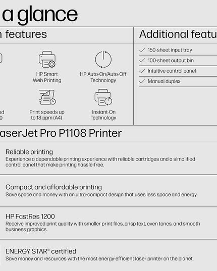 HP Laserjet P1108 Single Function Monochrome Laser Printer