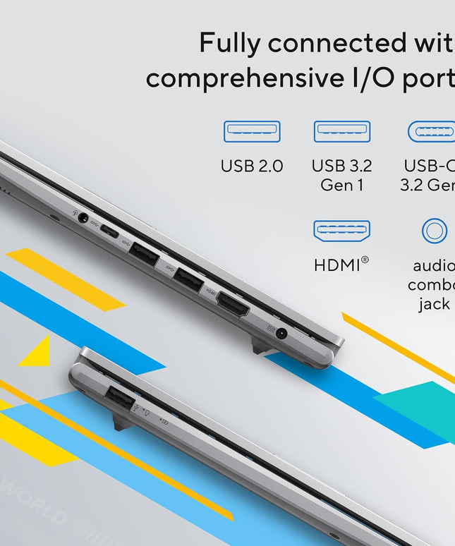 ASUS Vivobook 14 (2025), (i5-14th Gen) Intel Core 5 120U,Fingerprint Sensor,8GB RAM,512GB SSD,FHD, 14", (35.5 cm),Win11,M365 Basic(1Y) Office 24, Silver, 1.4 Kg, X1404VAP-EB1521WS, Thin & Light Laptop