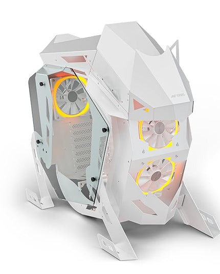 Ant Esports Cypher G5 Mid-Tower ATX Computer Case/Gaming Cabinet - White | Support, Micro-ATX, Mini-ITX | Pre-Installed 5 ARGB-PWM Remote Controlled Fans