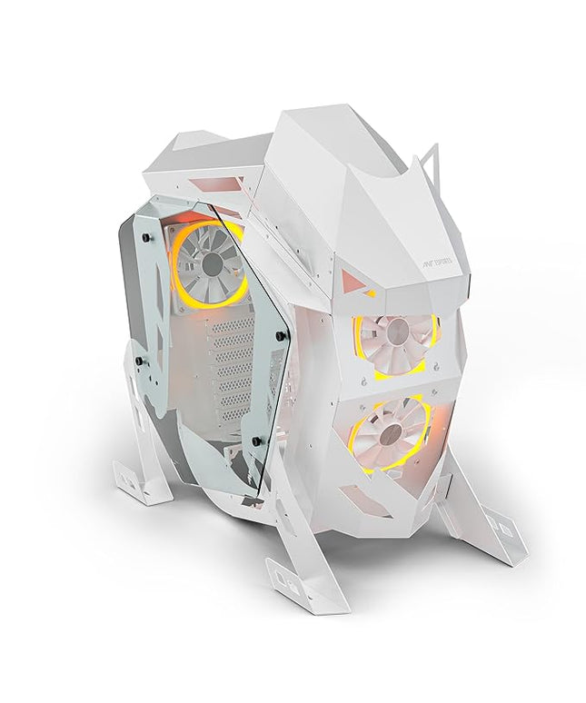 Ant Esports Cypher G5 Mid-Tower ATX Computer Case/Gaming Cabinet - White | Support, Micro-ATX, Mini-ITX | Pre-Installed 5 ARGB-PWM Remote Controlled Fans