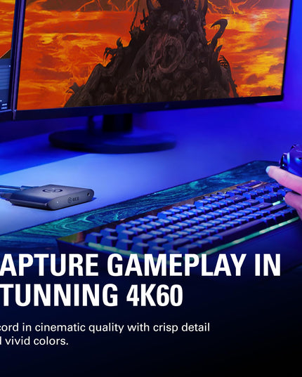 Elgato 4K S – External Capture Card for PS5, Xbox Series X/S, Switch 2, PC, Mac, iPad | 4K60, 1440p120, or 1080p240 Passthrough and Capture, HDR10, VRR, USB-C, Near-Zero Latency