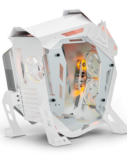 Ant Esports Cypher G5 Mid-Tower ATX Computer Case/Gaming Cabinet - White | Support, Micro-ATX, Mini-ITX | Pre-Installed 5 ARGB-PWM Remote Controlled Fans