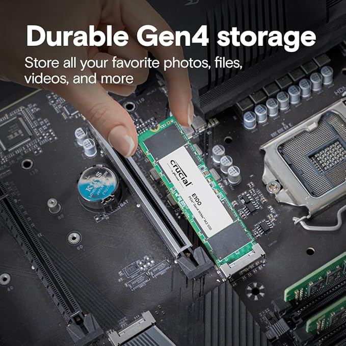 Crucial E100 SSD 480GB M.2 NVMe PCIe Gen4 Internal SSD, Up to 4,700MB/s, Laptop & Desktop Compatible