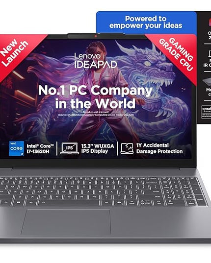 Lenovo IdeaPad Slim 3 13th Gen Core i7-13620H 15.3 inch (38.8cm) WUXGA IPS Laptop (16GB RAM/512GB SSD/Windows 11/MSO 365 Basic+Office 2024/Top Metal Cover/Backlit KB/1Yr ADP/Grey/1.6Kg), 83K1016UIN