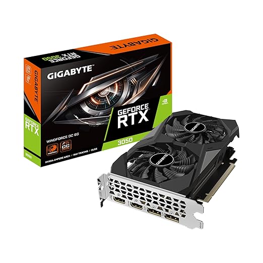 Gigabyte GeForce RTX 3050 WINDFORCE OC 6G 6GB GDDR6 Graphics Card GV-N3050WF2OC-6GD
