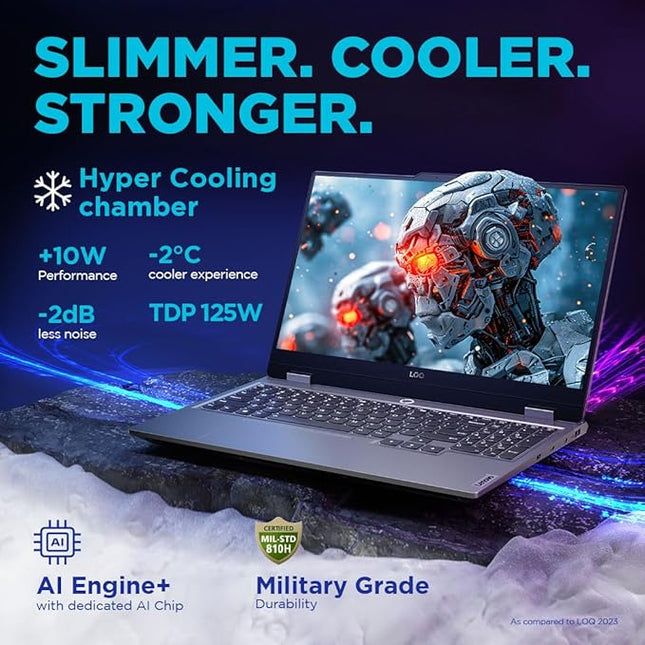 Lenovo LOQ Intel Core i7-13650HX 15.6" (39.6cm) 144Hz 300Nits FHD Gaming Laptop (16GB/512GB SSD/Win 11/NVIDIA RTX 3050 6GB Graphics/100% sRGB/Office 24/1Yr ADP Free/Grey/2.4Kg), 83DV018PIN