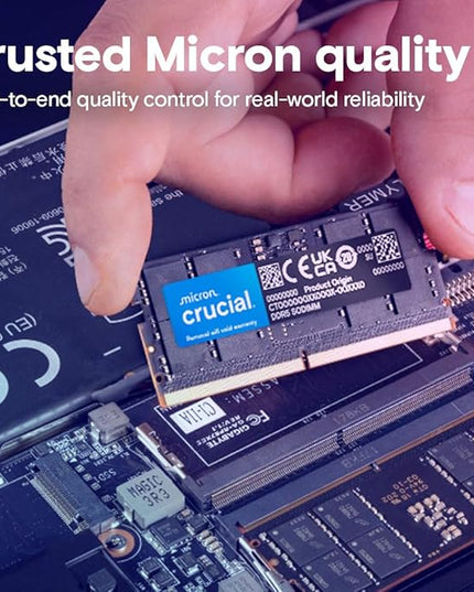 Crucial RAM 16GB DDR5 4800MHz CL40 Laptop Memory CT16G48C40S5 Black