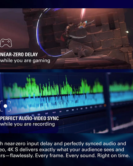 Elgato 4K S – External Capture Card for PS5, Xbox Series X/S, Switch 2, PC, Mac, iPad | 4K60, 1440p120, or 1080p240 Passthrough and Capture, HDR10, VRR, USB-C, Near-Zero Latency