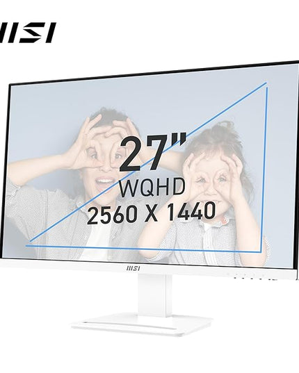 MSI PRO MP273QW E2 27 Inch WQHD Office Monitor - 2560 x 1440 IPS Panel, 100 Hz, Eye-Friendly Screen, Built-in Speakers, Tilt-Adjustable - HDMI 2.0b, DP (1.2a)