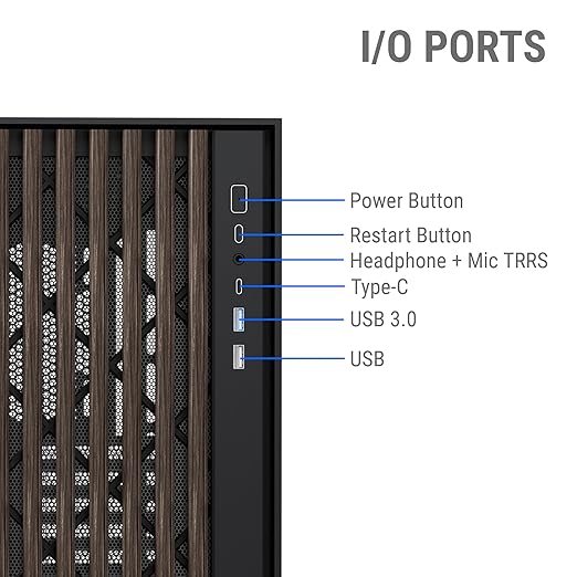 Ant Esports Zen Wood C3 Mid-Tower Computer Case/Gaming Cabinet - Black | Support ATX, Micro-ATX, Mini-ITX
