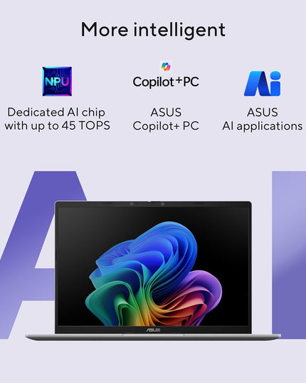 ASUS Vivobook 14,Smartchoice,AMD Ryzen AI 5 330,16GB RAM,512GB SSD, FHD+ 14", Win11,Office24,M365 Basic (1Yr)*, Cool Silver,1.46Kg,M1407KA-LY131WS, AMD Radeon iGPU, 50 Tops,Next-Gen AI Laptop,Copilot+