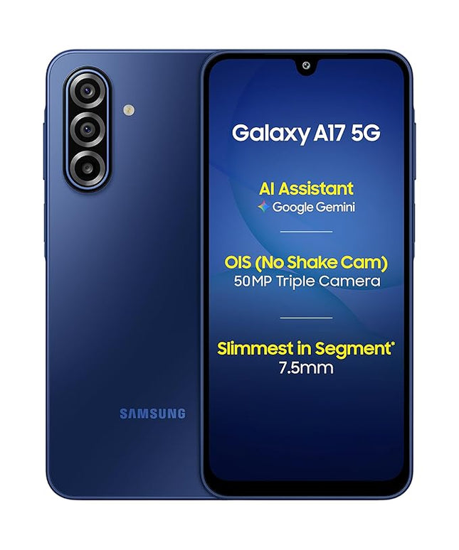 Samsung Galaxy A17 5G (Blue, 8GB RAM, 256GB Storage) | 50 MP No Shake Camera | Gemini Live | Circle to Search | Super AMOLED | Corning Gorilla Glass Victus | 7.5mm Sleek | AI