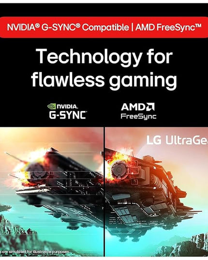 LG Ultragear 24GS65F IPS Full HD Gaming Monitor, 24 Inch, 1920 X 1080, 1ms, 180Hz, HDR 10, NVIDIA G-Sync Compatible, AMD FreeSync, Height/Pivot/Tilt Adjustable Stand, Borderless Design, DP, HDMI