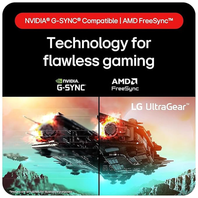 LG Ultragear 24GS65F IPS Full HD Gaming Monitor, 24 Inch, 1920 X 1080, 1ms, 180Hz, HDR 10, NVIDIA G-Sync Compatible, AMD FreeSync, Height/Pivot/Tilt Adjustable Stand, Borderless Design, DP, HDMI