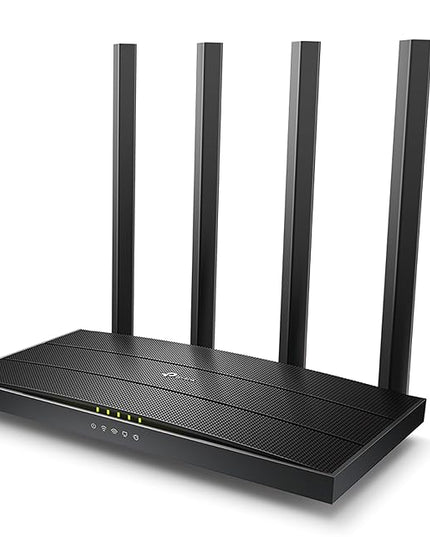 TP-Link Archer AC1200 Archer C6 Wi-Fi Speed Up to 867 Mbps/5 GHz + 400Mbps/2.4 GHz, 5 Gigabit Ports, 4 External Antennas, MU-MIMO, Dual Band, WiFi Coverage with Access Point Mode, Black