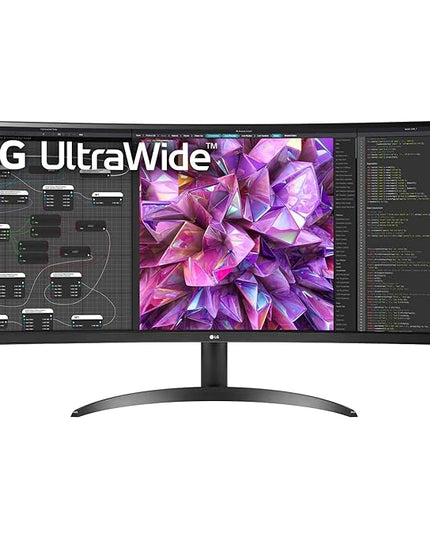 LG 34WQ60C Curved UltraWide Monitor, 34 inch (86.7 cm) IPS QHD, Multitasking with Ease, Color Calibrated - Display Port, HDMI x 2, Black Color