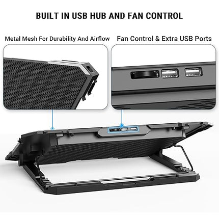 Ant Esports NC230 RGB Gaming Notebook Cooler, 10" - 17" + Gaming Laptop Cooling Pad for PC + USB Powered Fan + Very Stable and Silent + Compatible Mac and PS5/PS4